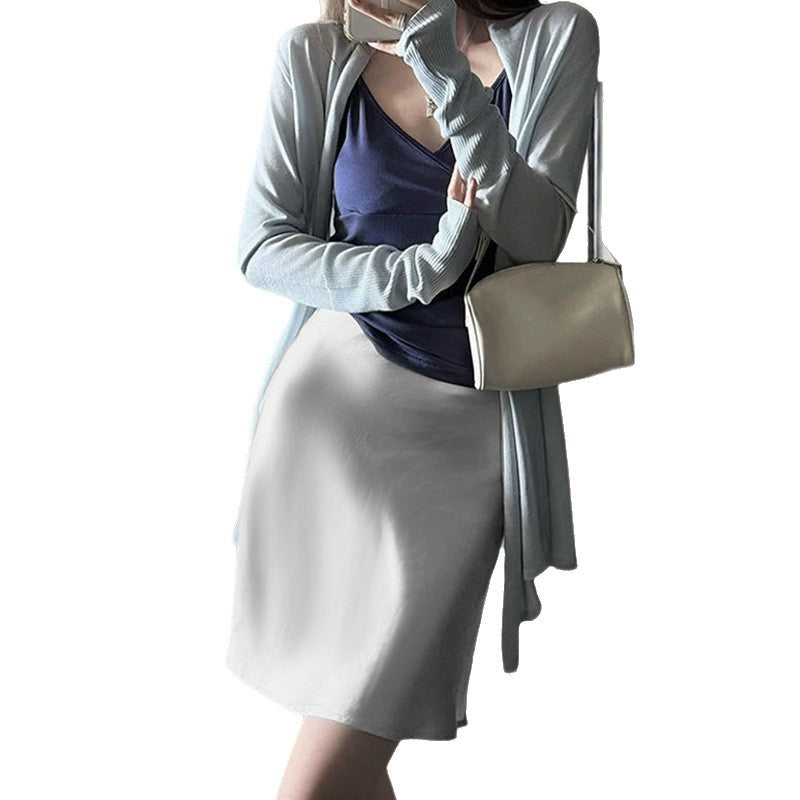 Acetate Satin Bodycon Skirt
