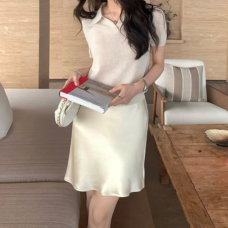 Acetate Satin Bodycon Skirt