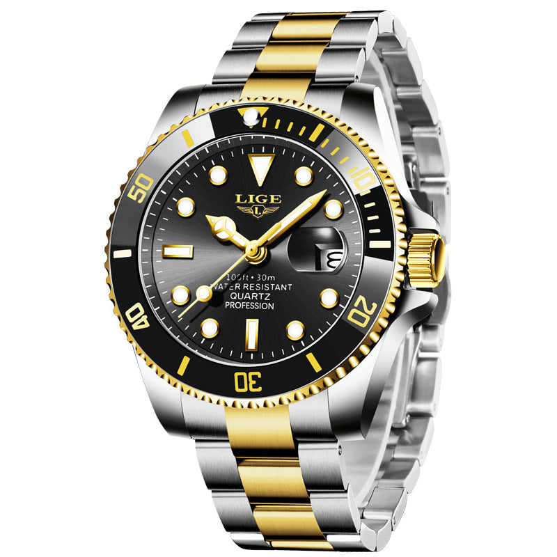 Men's Watch Quartz Three-Hand Watch Waterproof Clock