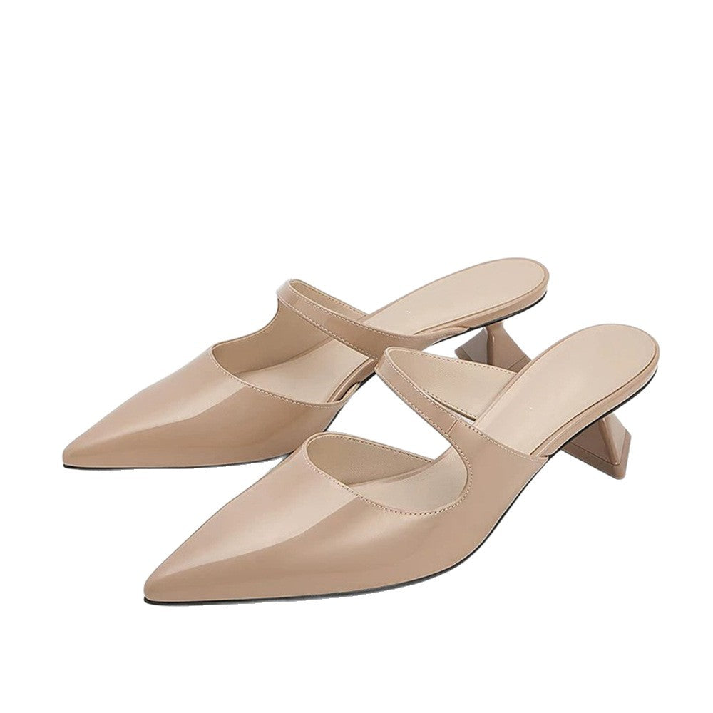Women's Fashion Pointed Toe Chunky Heel Sandals
