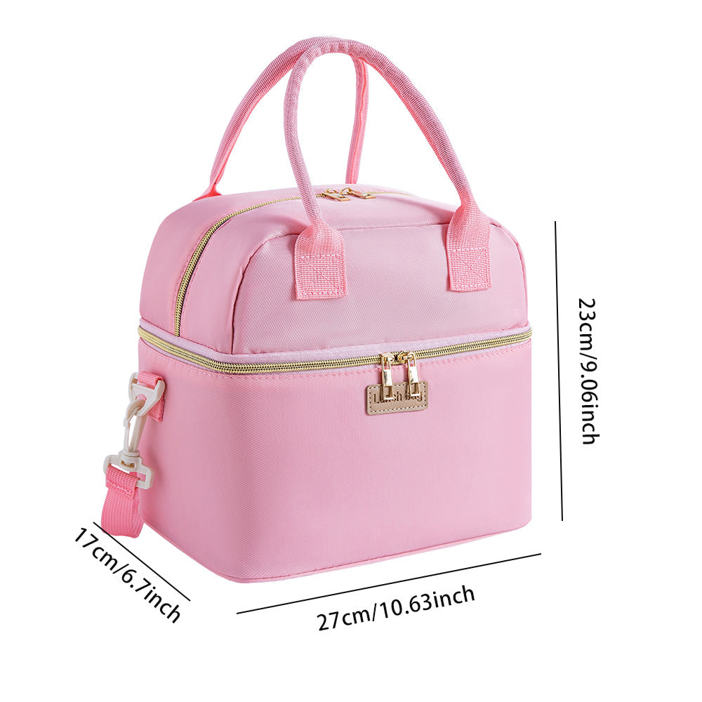 Portable Double Layer Insulated Lunch Bag
