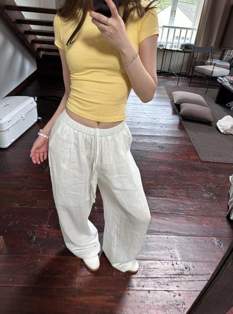 Linen Straight Leg Pants for Women