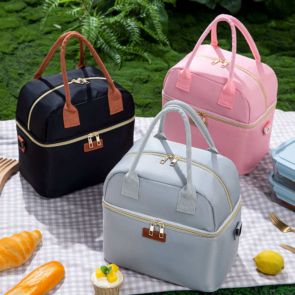 Portable Double Layer Insulated Lunch Bag
