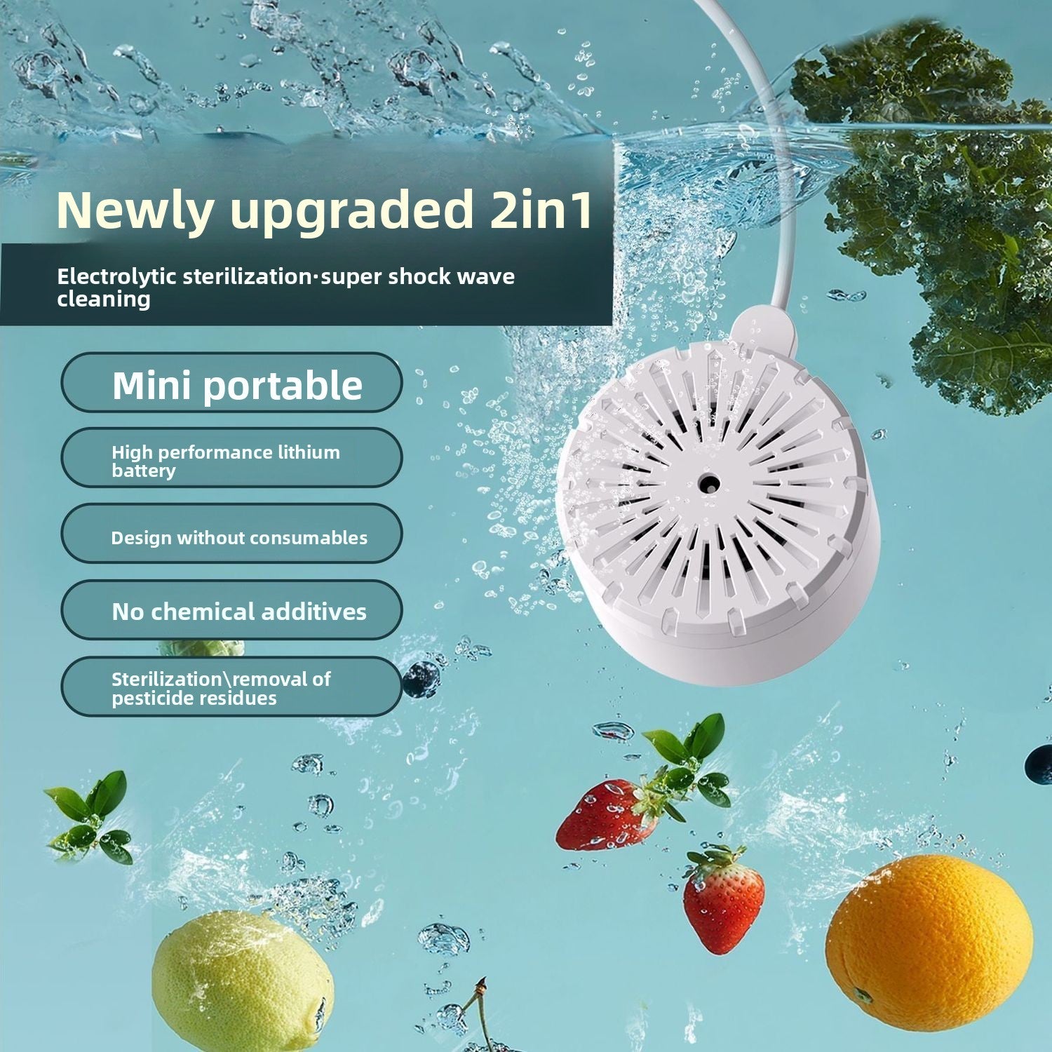 Home Vegetable and Fruit Washer ? Turbine Purifier for Removing Pesticide Residues