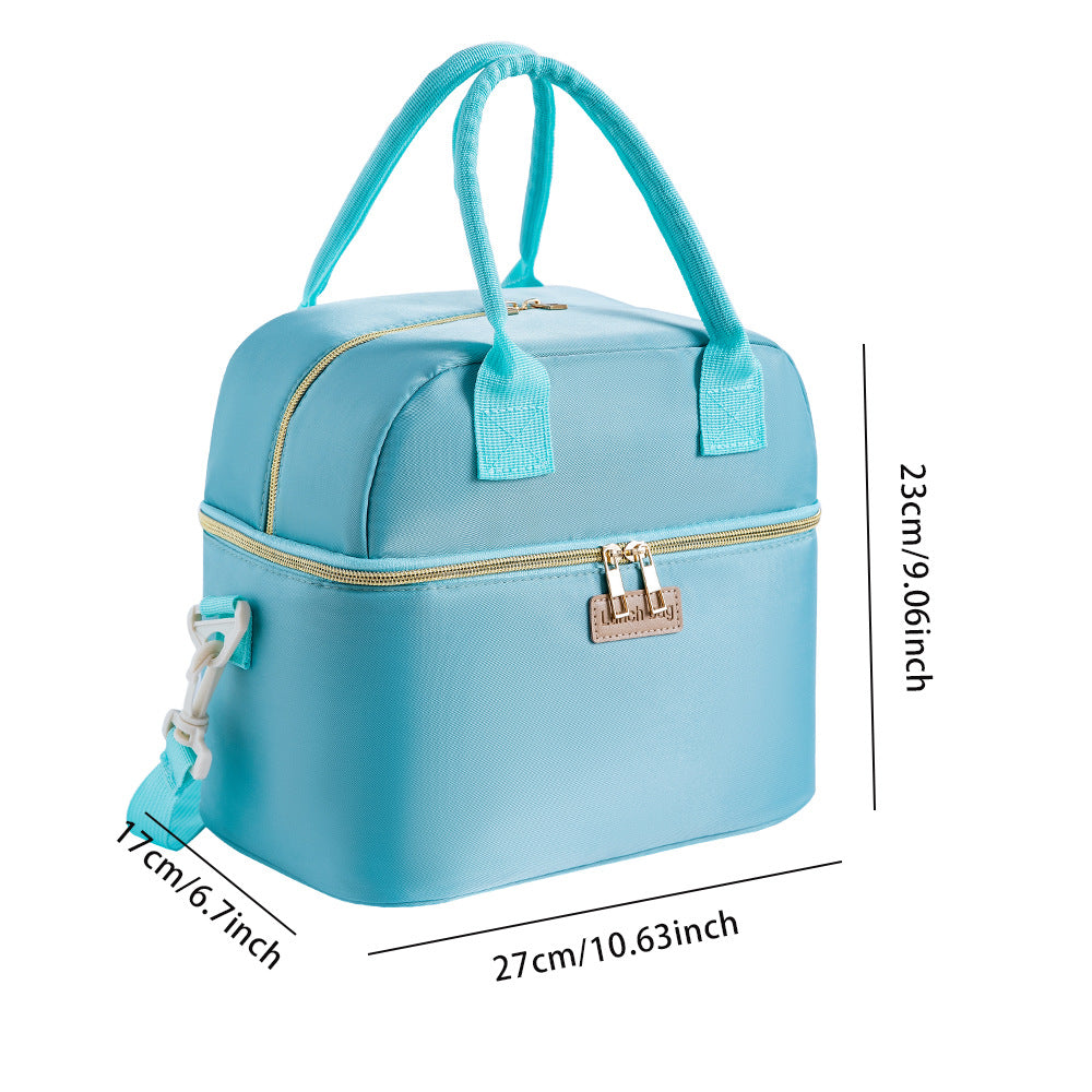 Portable Double Layer Insulated Lunch Bag