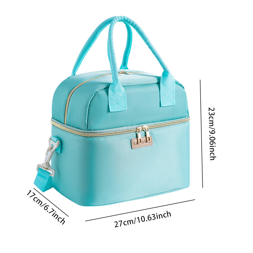 Portable Double Layer Insulated Lunch Bag