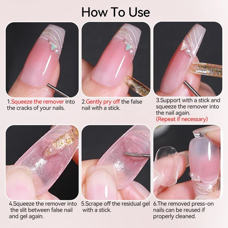 UR SUGAR 15ml Nail Gel Remover – Press-On & False Nail Adhesive Remover