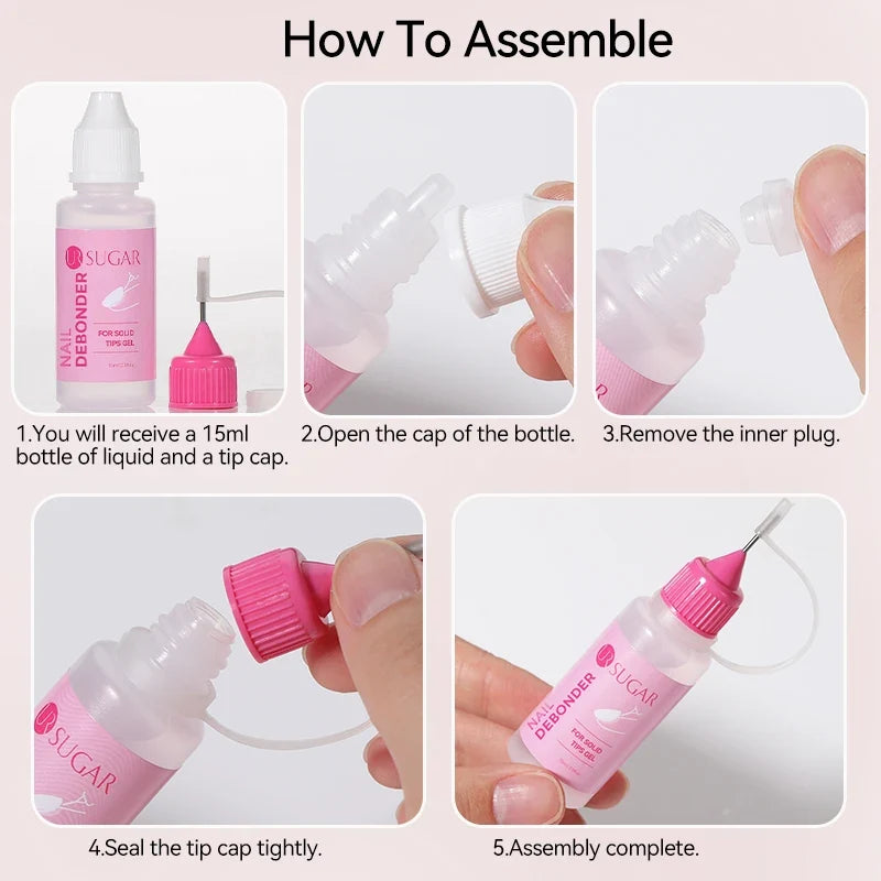 UR SUGAR 15ml Nail Gel Remover – Press-On & False Nail Adhesive Remover