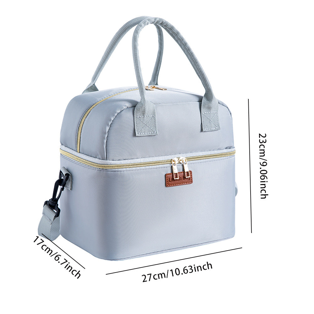 Portable Double Layer Insulated Lunch Bag