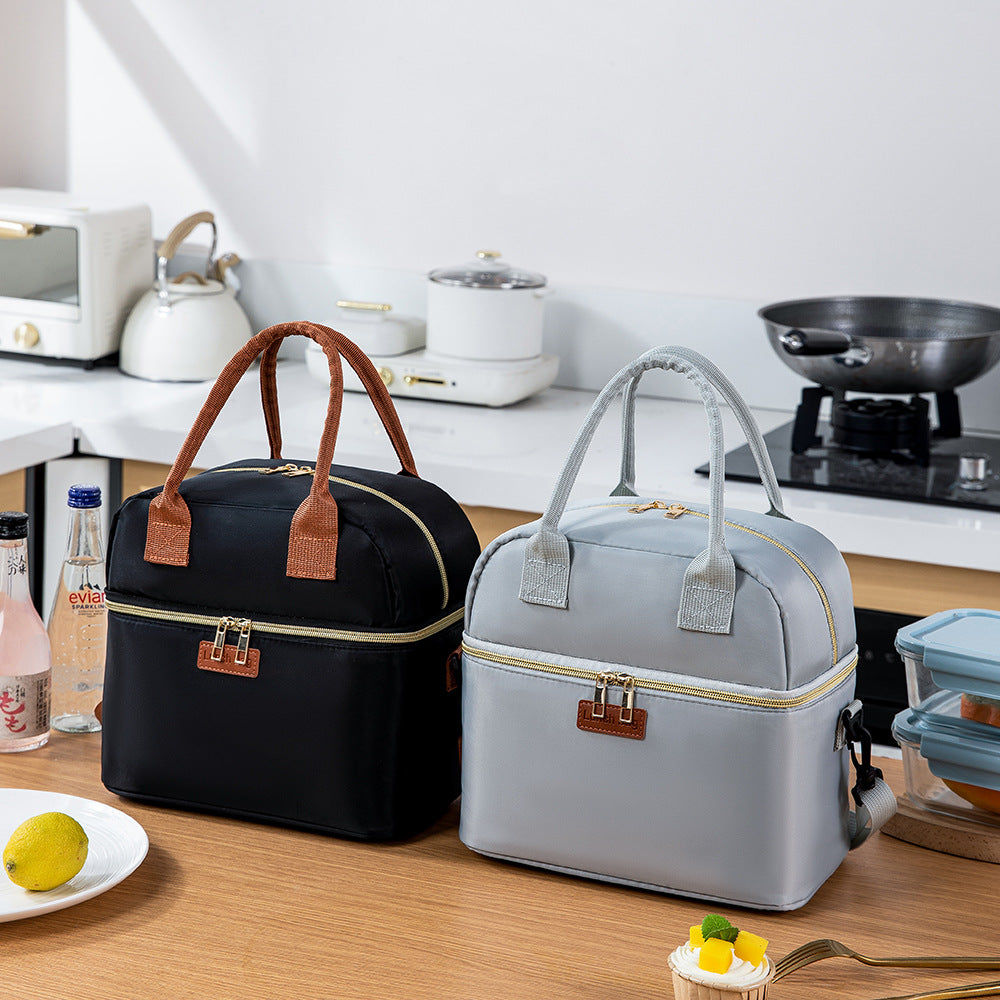Portable Double Layer Insulated Lunch Bag