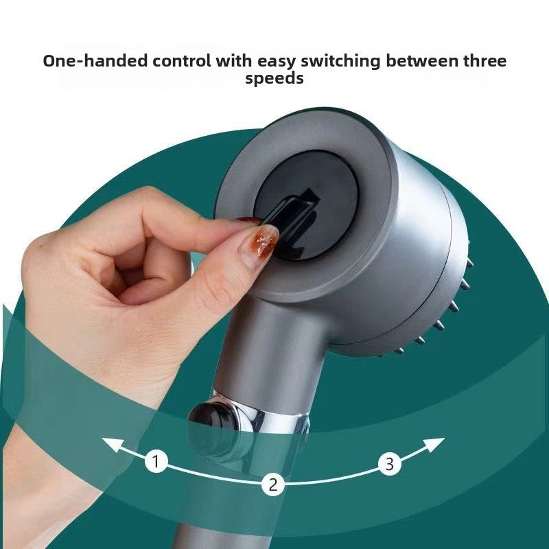 Pressurized Shower Head with Filter and Multiple Spray Modes