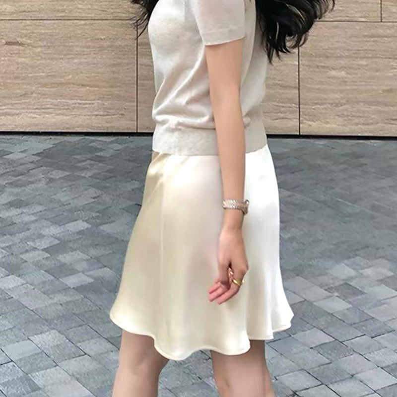 Acetate Satin Bodycon Skirt