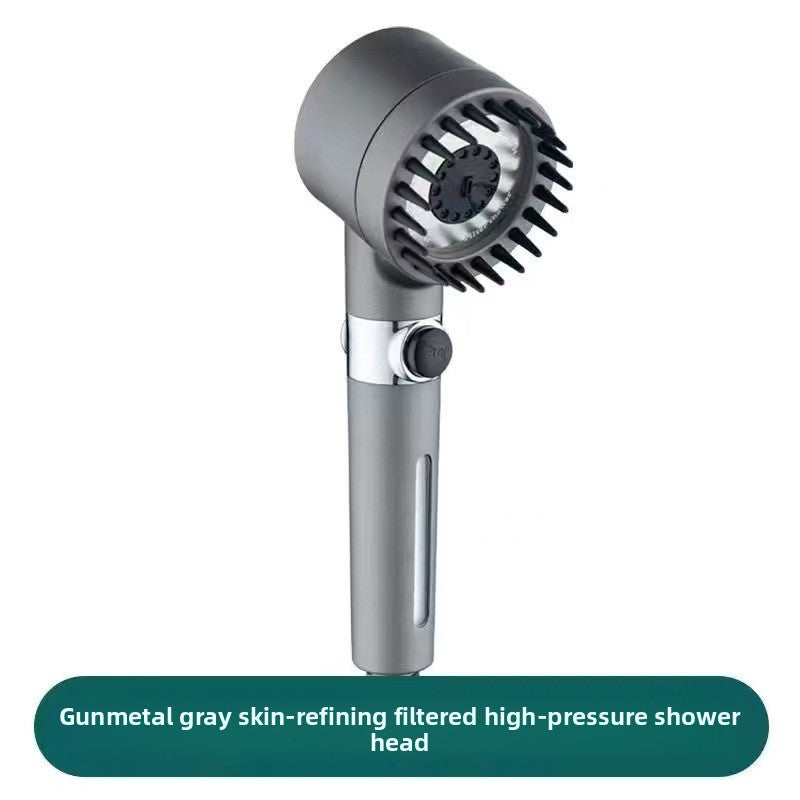 Pressurized Shower Head with Filter and Multiple Spray Modes